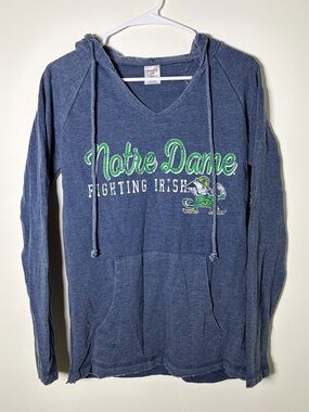 Notre Dame Fighting Irish Women's Small Navy Long Sleeve Shirt Hoodie